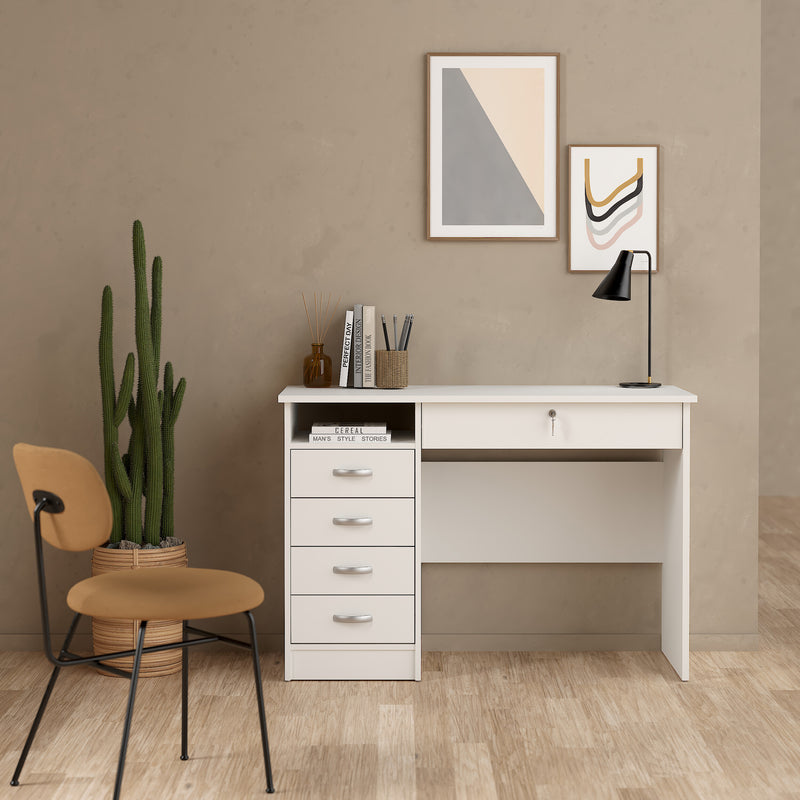 Function Plus Desk 5 Drawers – White – image 5