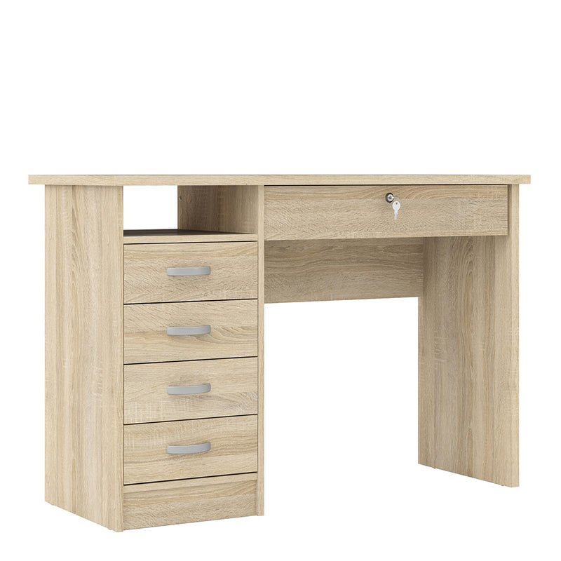 Function Plus Desk 5 Drawers – Oak – image 1