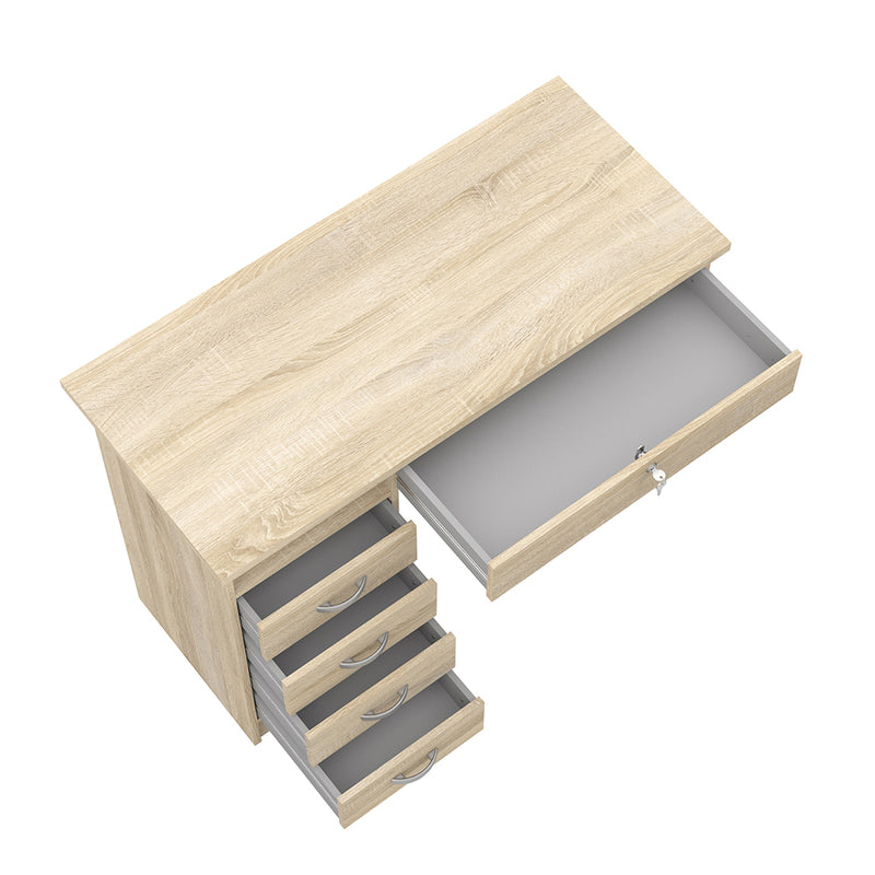Function Plus Desk 5 Drawers – Oak – image 11