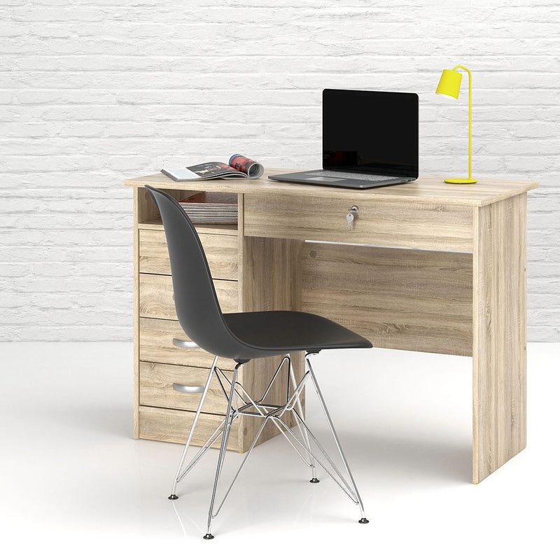 Function Plus Desk 5 Drawers – Oak – image 6
