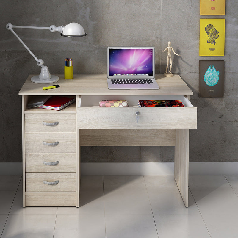 Function Plus Desk 5 Drawers – Oak – image 8