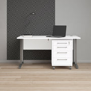 Prima Desk with Steel Legs – White – image 7