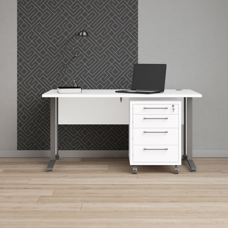 Prima Desk with Steel Legs – White – image 7