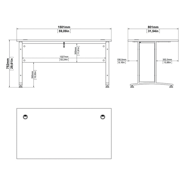 Prima Desk with Legs – White – image 5