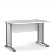 Prima Desk Woodgrain with Steel Legs – White – image 1