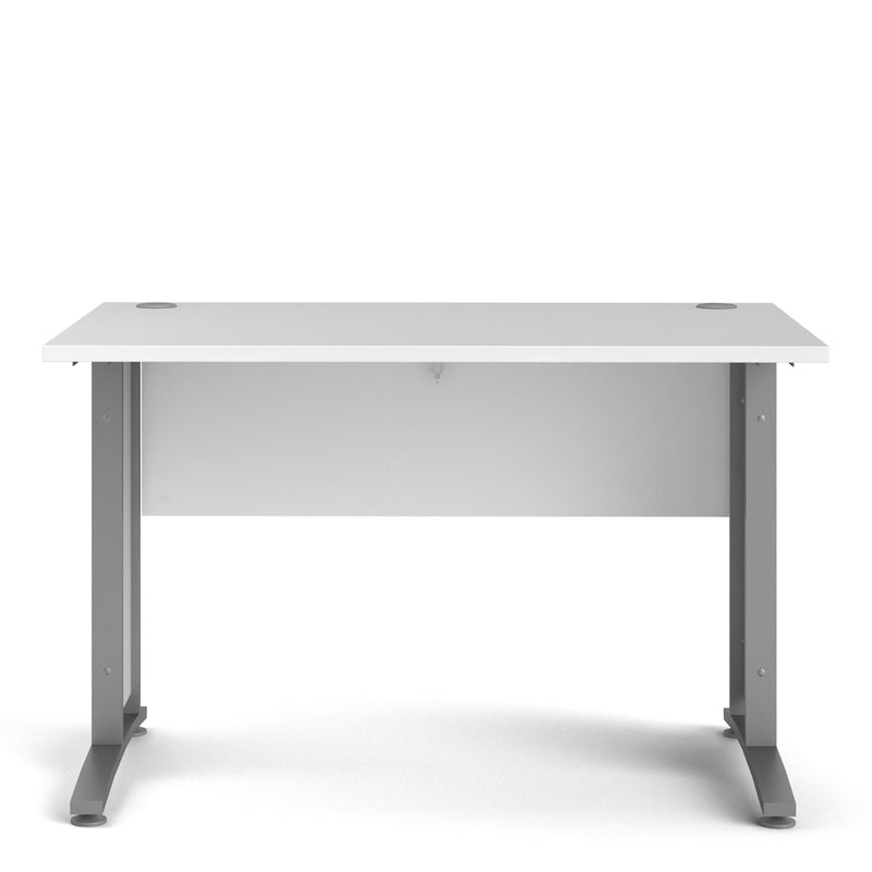 Prima Desk Woodgrain with Steel Legs – White – image 2
