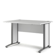 Prima Desk Woodgrain with Steel Legs – White – image 3