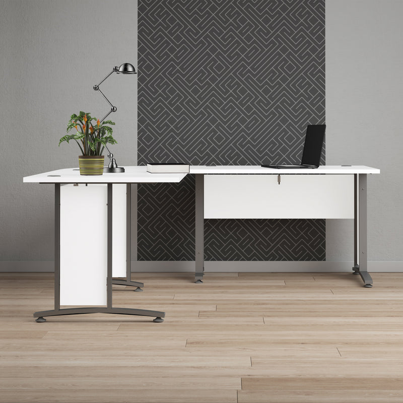 Prima Desk Woodgrain with Steel Legs – White – image 6