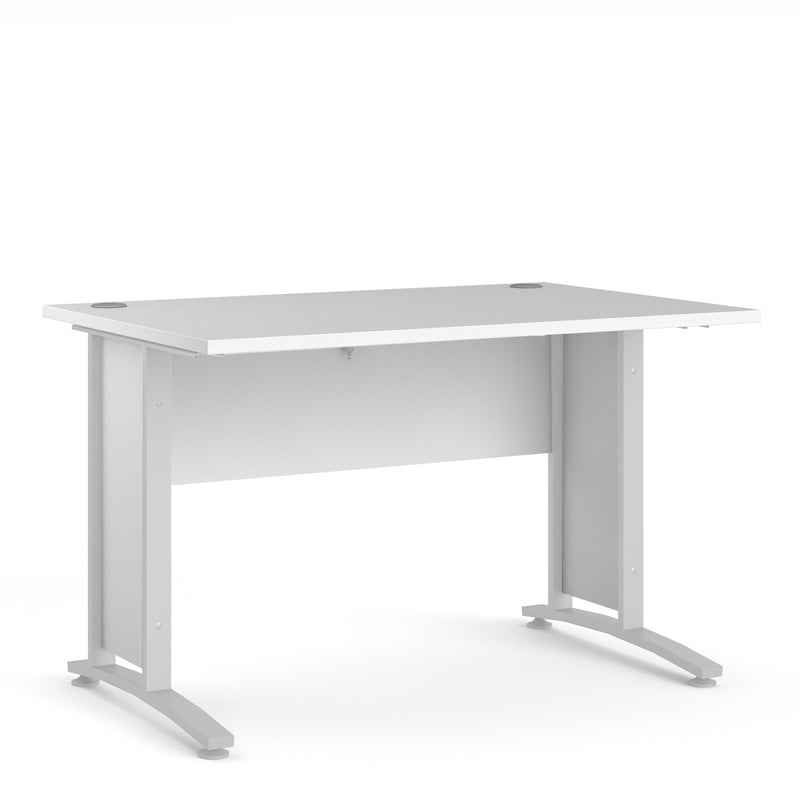 Prima Desk Woodgrain with Legs – White – image 1