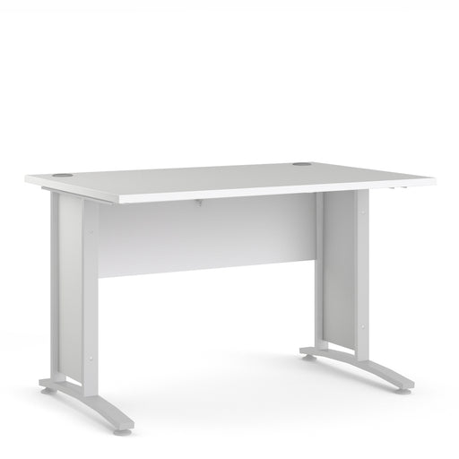 Prima Desk Woodgrain with Legs – White – image 1