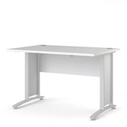 Prima Desk Woodgrain with Legs – White – image 3