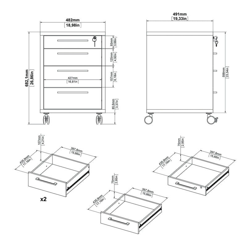 Prima Mobile Cabinet in White – image 14