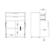 Prima Bookcase 3 Shelves with 2 Drawers 2 Doors – Oak – image 13