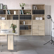 Prima Bookcase 3 Shelves with 2 Drawers 2 Doors – Oak – image 5