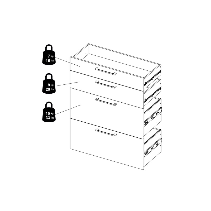 Prima Bookcase 2 Shelves With 2 Drawers 2 File Drawers – image 12
