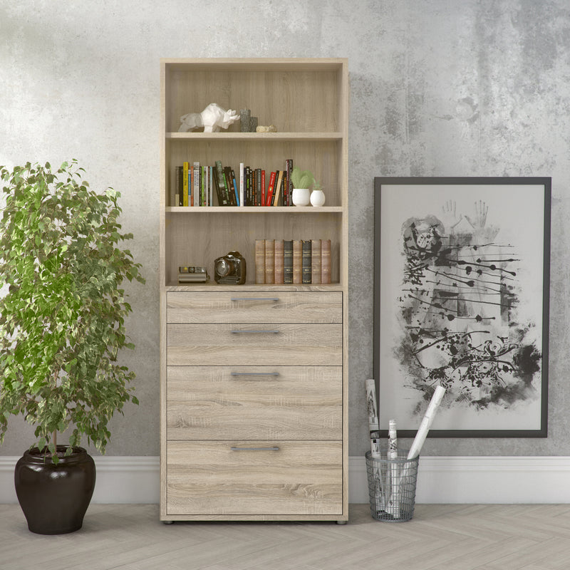 Prima Bookcase 2 Shelves With 2 Drawers 2 File Drawers – image 4