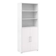 Prima Bookcase 4 Shelves with 2 Doors – White – image 1