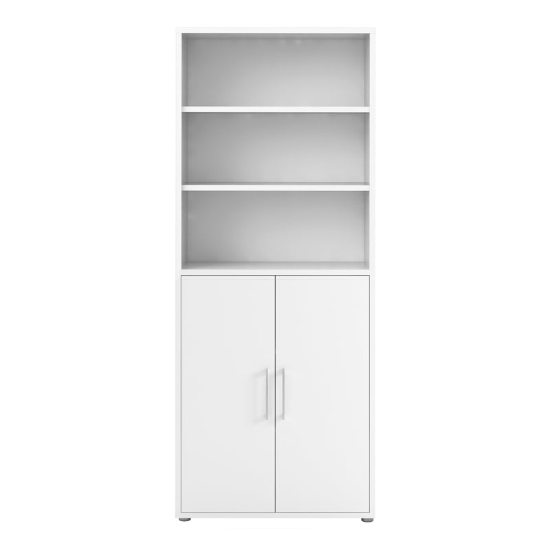 Prima Bookcase 4 Shelves with 2 Doors – White – image 2