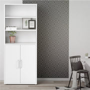 Prima Bookcase 4 Shelves with 2 Doors – White – image 4