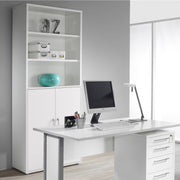 Prima Bookcase 4 Shelves with 2 Doors – White – image 5