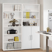 Prima Bookcase 4 Shelves with 2 Doors – White – image 6