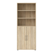 Prima Bookcase 4 Shelves with 2 Doors – Oak – image 2