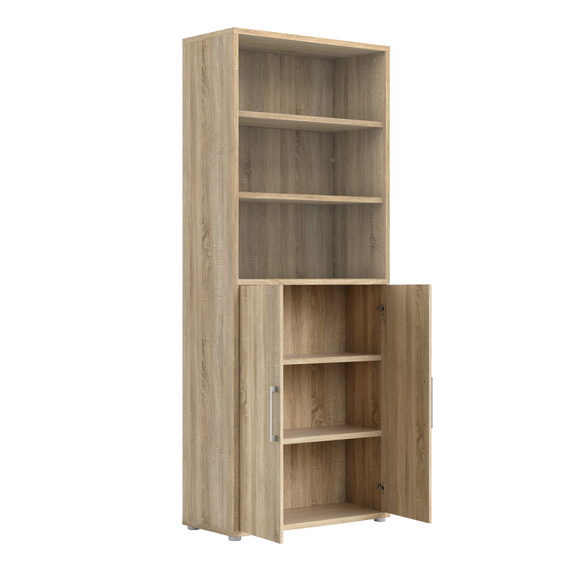 Prima Bookcase 4 Shelves with 2 Doors – Oak – image 4
