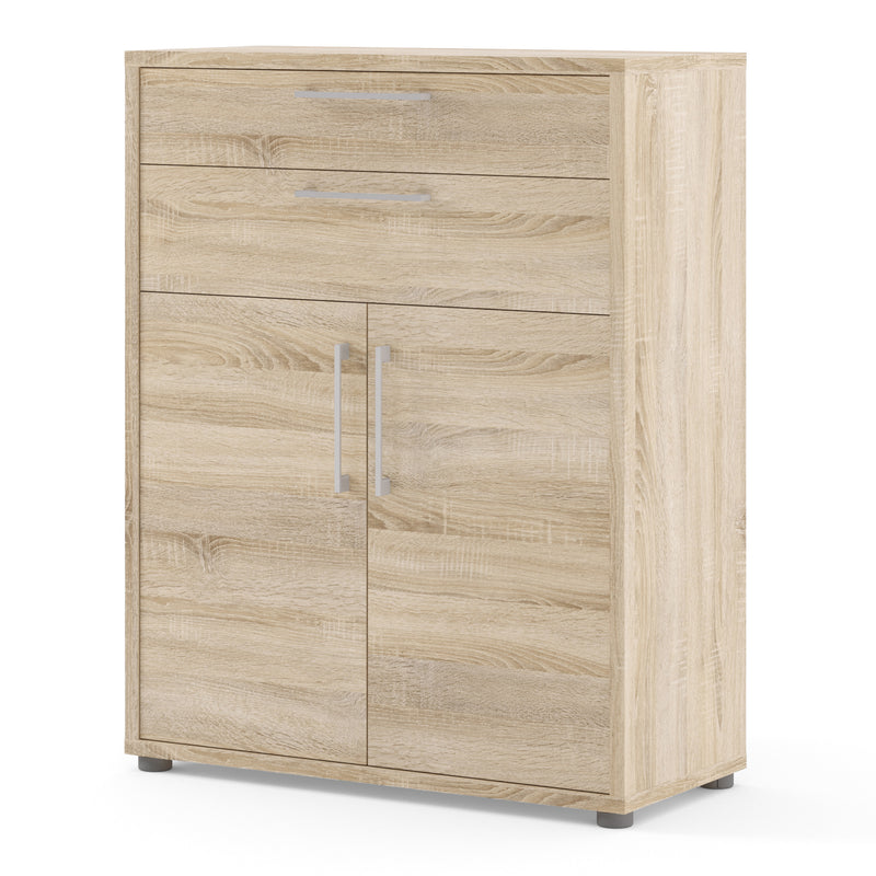 Prima Bookcase 1 Shelf With 2 Drawers 2 Doors Woodgrain – Oak – image 3