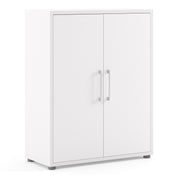 Prima Bookcase 2 Shelves with 2 Doors Woodgrain – White – image 1