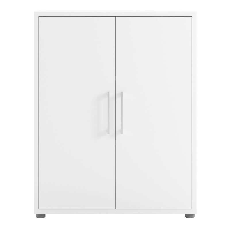 Prima Bookcase 2 Shelves with 2 Doors Woodgrain – White – image 2