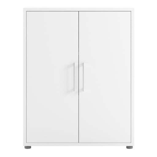 Prima Bookcase 2 Shelves with 2 Doors Woodgrain – White – image 2