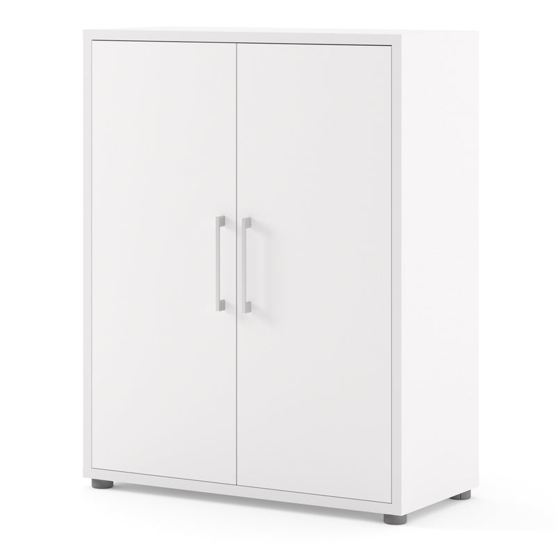 Prima Bookcase 2 Shelves with 2 Doors Woodgrain – White – image 3