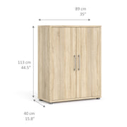Prima Bookcase 2 Shelves with 2 Doors Woodgrain – Oak – image 9
