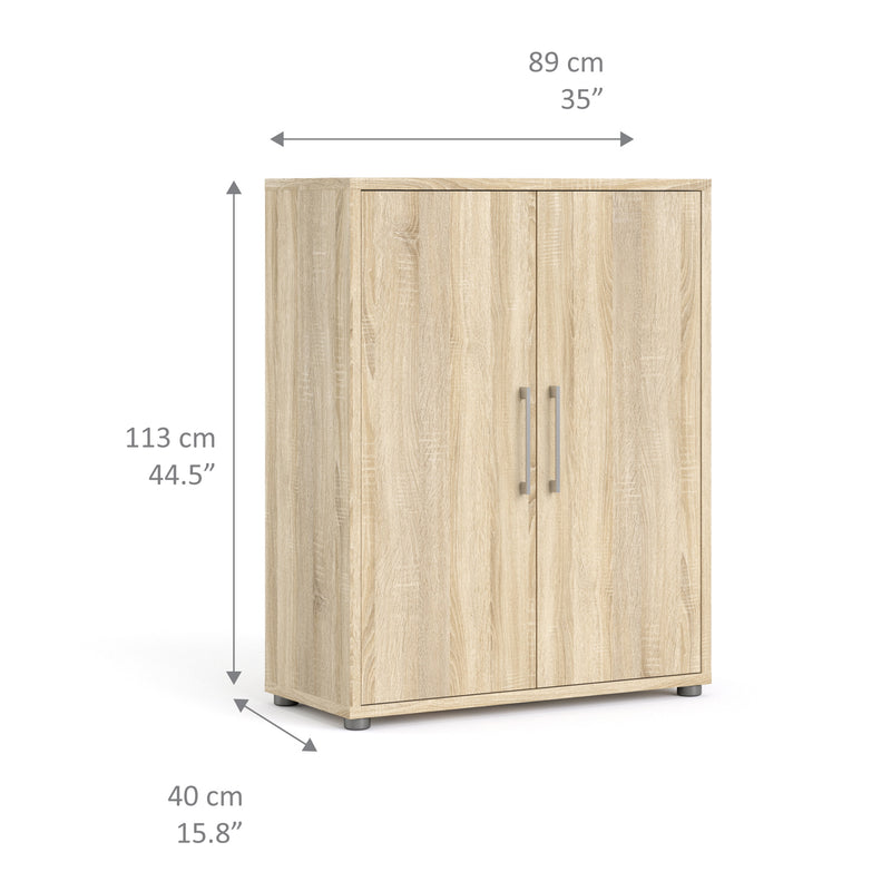 Prima Bookcase 2 Shelves with 2 Doors Woodgrain – Oak – image 9