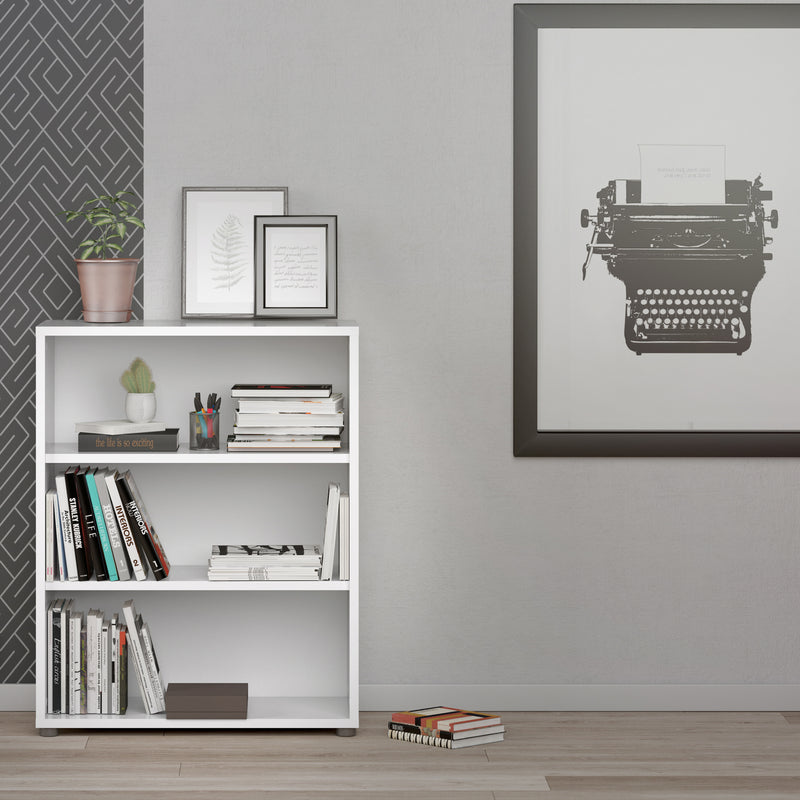 Prima Bookcase 2 Shelves Woodgrain – White – image 4