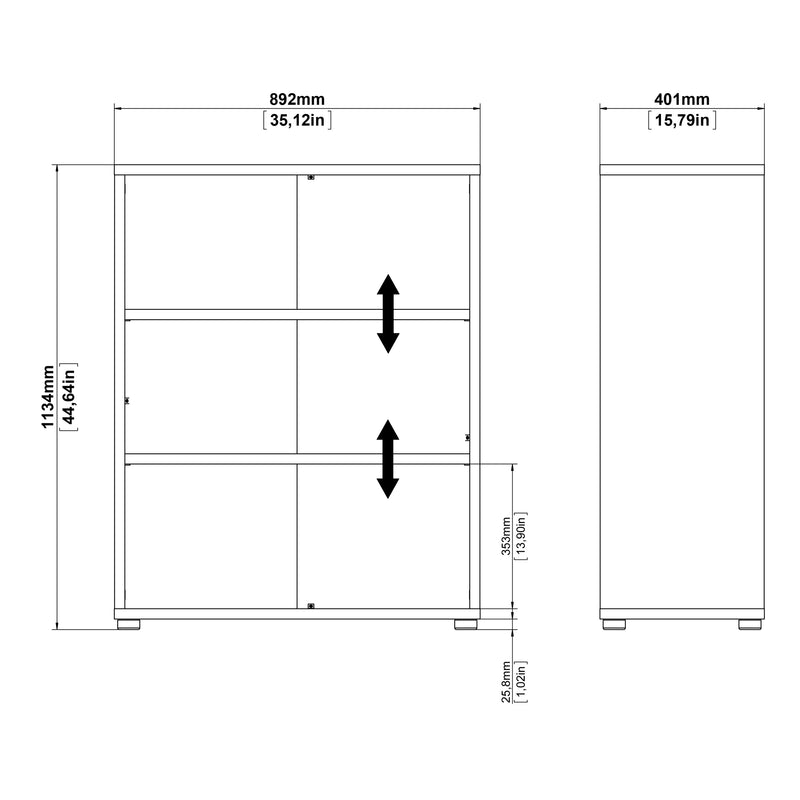 Prima Bookcase 2 Shelves Woodgrain – Oak – image 10