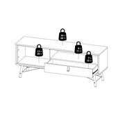 Ry TV Unit 1 Door 1 Drawer in Matt Black Walnut – image 13