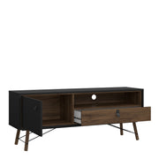 Ry TV Unit 1 Door 1 Drawer in Matt Black Walnut – image 5