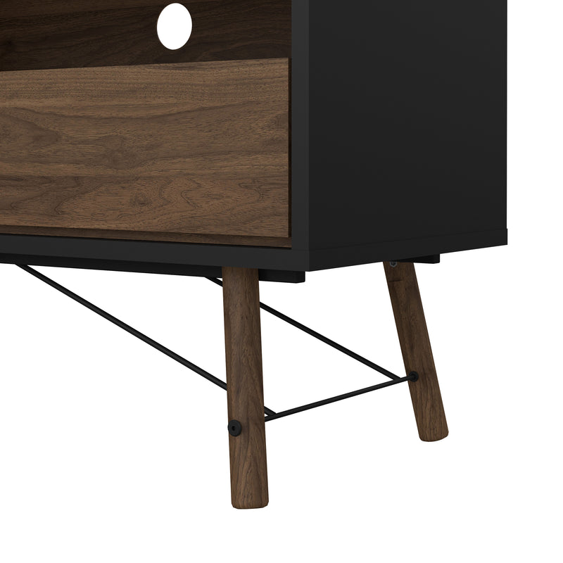 Ry TV Unit 1 Door 1 Drawer in Matt Black Walnut – image 9