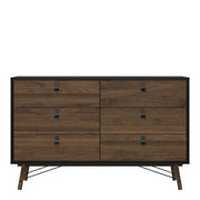 Ry Wide Double Chest of Drawers 6 Drawers in Jackson – image 2