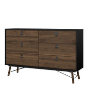 Ry Wide Double Chest of Drawers 6 Drawers in Jackson – image 3