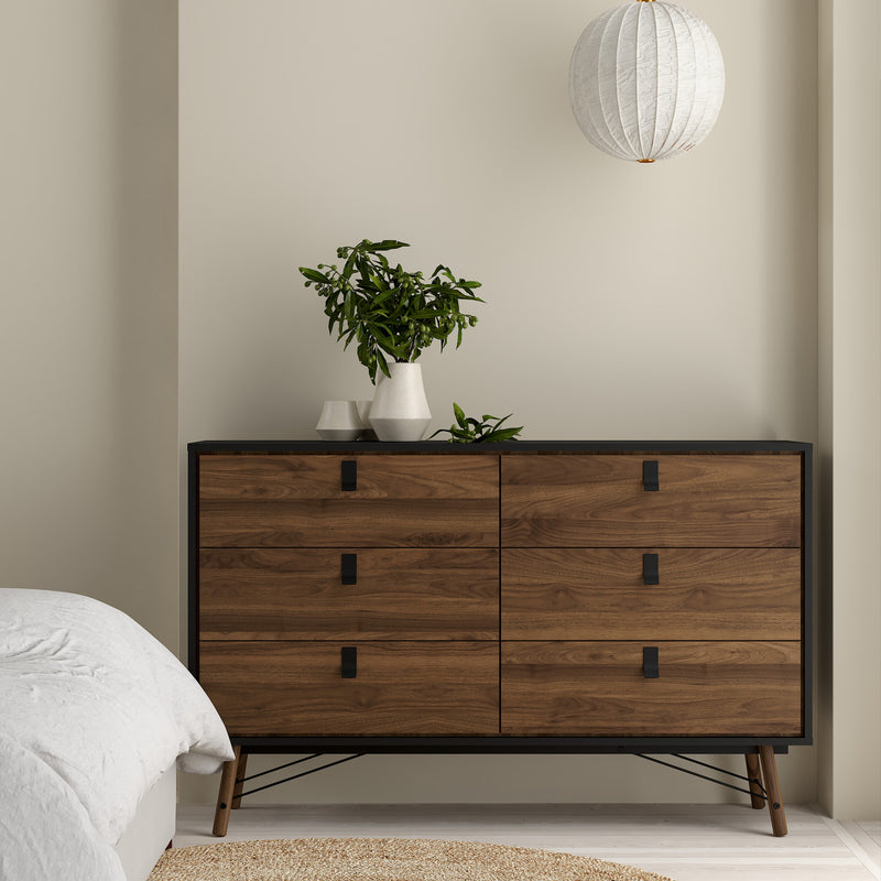 Ry Wide Double Chest of Drawers 6 Drawers in Jackson – image 7