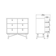 Ry Double Chest of Drawers 6 Drawers in Matt Black Walnut – image 11