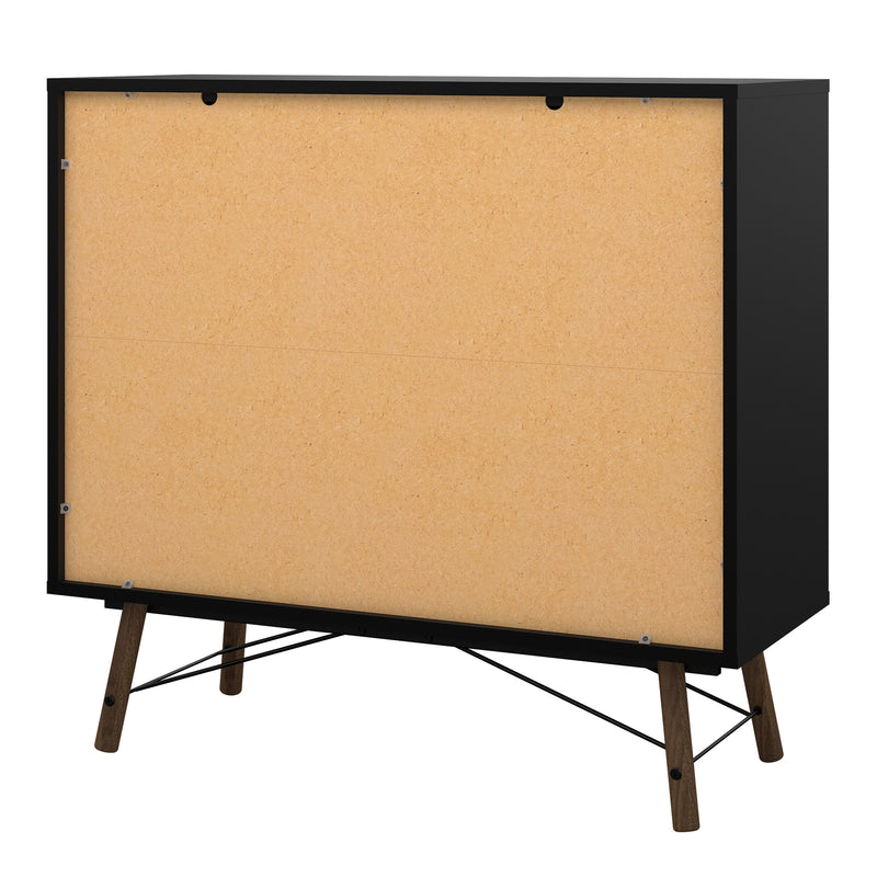 Ry Double Chest of Drawers 6 Drawers in Matt Black Walnut – image 4