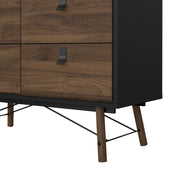 Ry Double Chest of Drawers 6 Drawers in Matt Black Walnut – image 8
