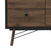Ry Double Chest of Drawers 6 Drawers in Matt Black Walnut – image 9