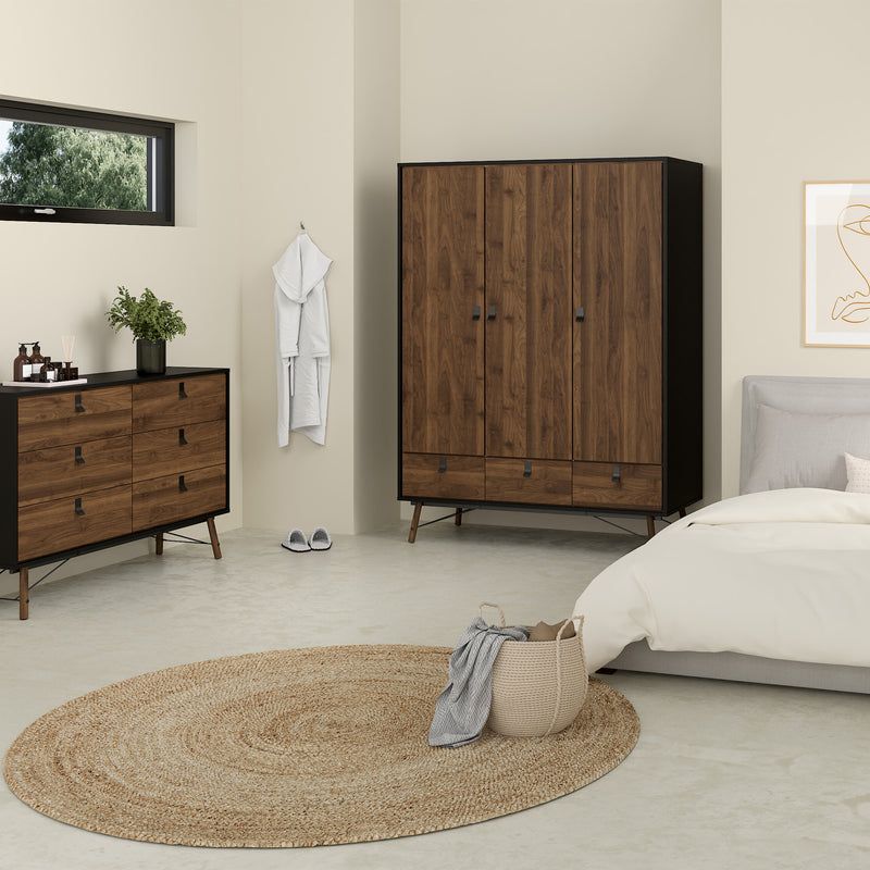Ry Package - Wardrobe 3 Doors + 3 Drawers + Double Chest 6 Drawers + Bedside Cabinet 2 Drawers in Jackson – image 12