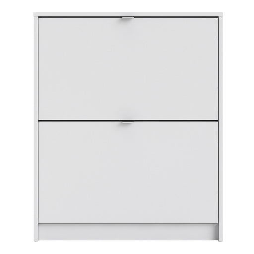 Shoes Shoe Cabinet 2 Flip Down Doors and 1 layer – White – image 2