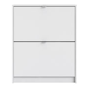 Shoes Shoe Cabinet 2 Flip Down Doors and 2 layers – White – image 2