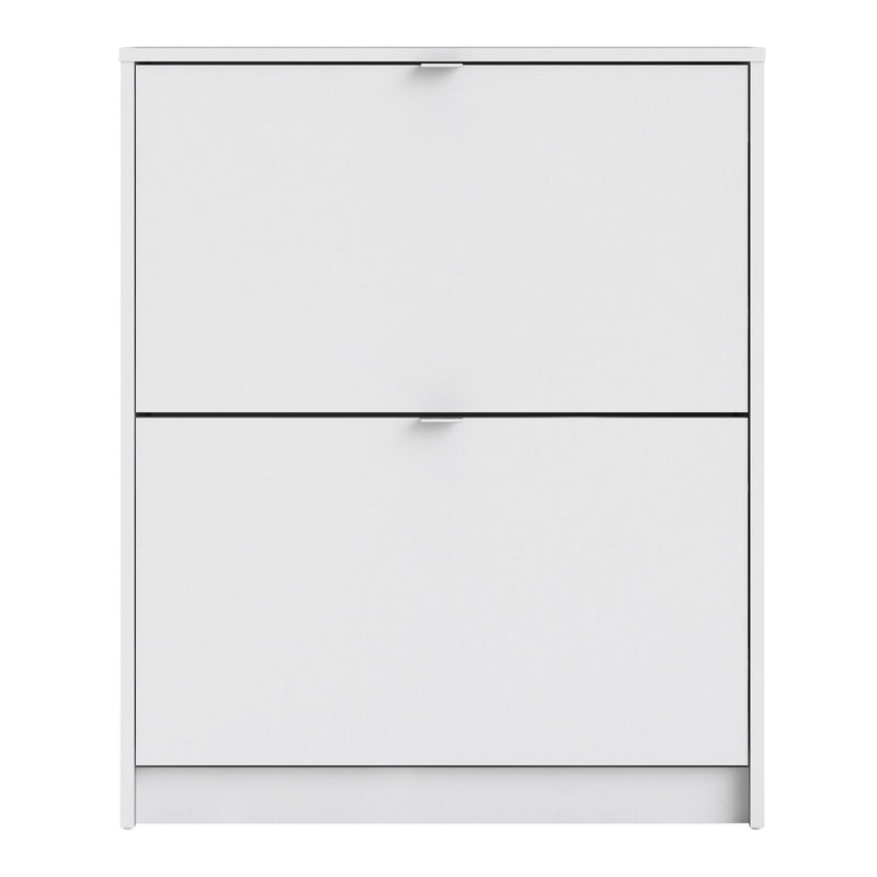 Shoes Shoe Cabinet 2 Flip Down Doors and 2 layers – White – image 2